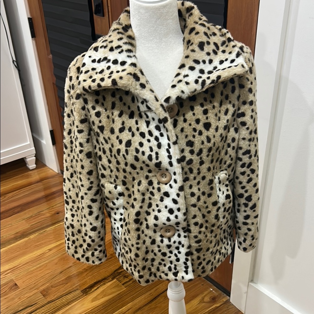 Erin London Teddy Jacket Brown and Black Plush Texture